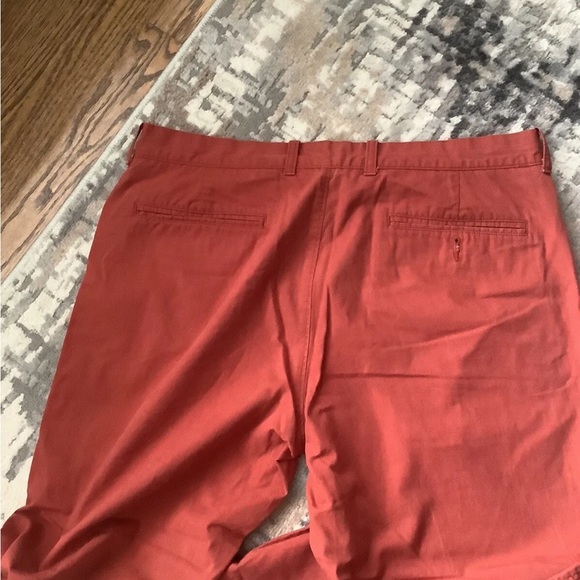 J Crew Mens Bleecker Chino Khaki Rust Pants Size 35x32 Straight Legs Flat Front - Picture 4 of 6